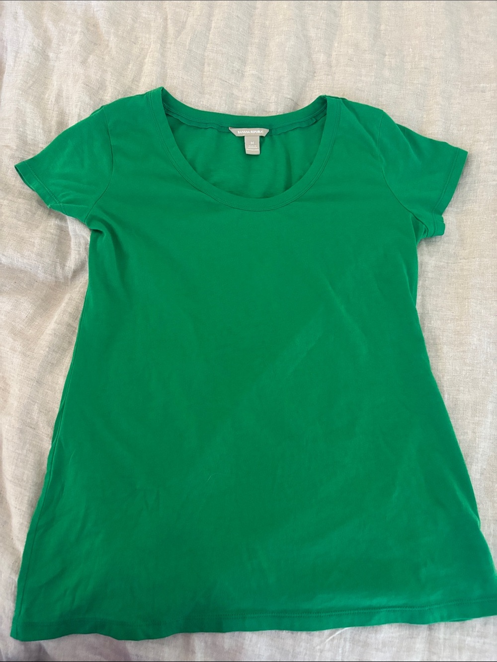 Banana Republic Bright Green Scoop Neck Short Sleeve Tee